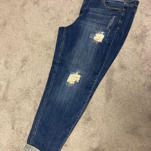 Lane Bryant Womens Distressed Ankle Jeans